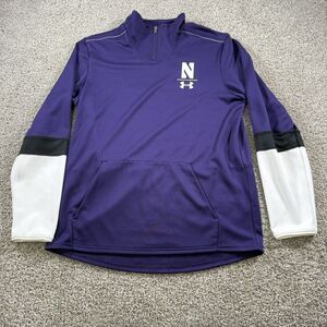 Northwestern Wildcats Under Armour Sweater‎ Large Purple 1/4 Zip Streetwear NCAA